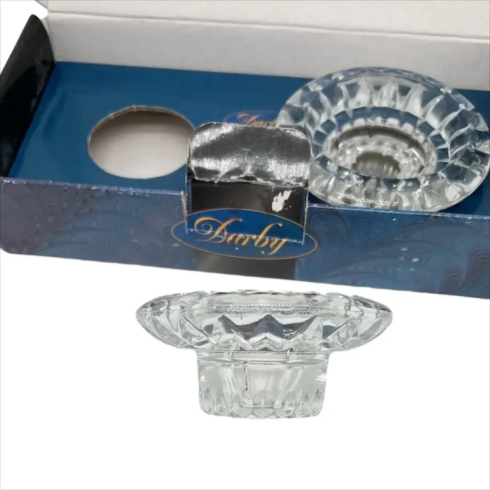 New in Box Darby Crystal Candleholders Set of 2 NIB